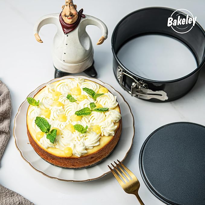 Springform Pan 6.5" Nonstick Cheesecake Pan with Removable Bottom Round Baking Cake Pie Mold for Oven 6.5" x 6.5" Black