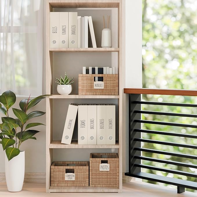 Hygge & Sage Minimalist Household Labels for Organizing - 224 Preprinted Waterproof Sticker Labels + 16 Blank Labels for Home Office, Craft Room, Linen Closets, and Laundry Organization and Storage