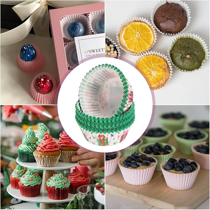 HARFINGTON 100 Count Cupcake Liners Cupcake Cups Standard Size Muffins Liners Papers Baking Cups Wrappers Greaseproof for Party Wedding, Gift Box