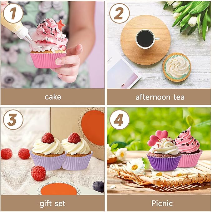 Standard Cupcake Liners Muffin Wrappers Rainbow Bright Baking Cups Paper, 400 Pack