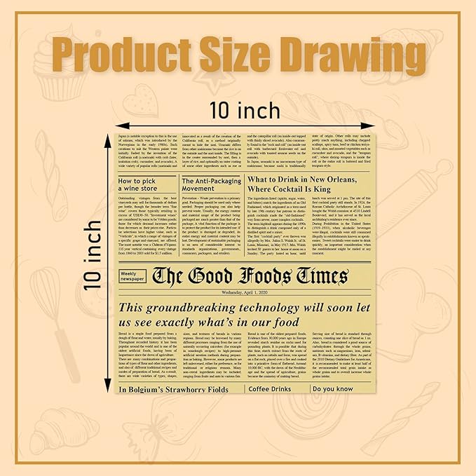 Kraft 10" x 10" - 200 Pk - Brown Food Wrap, Basket Liners, Deli Paper for Bakery, Picnic, Festival, Fair or BBQ