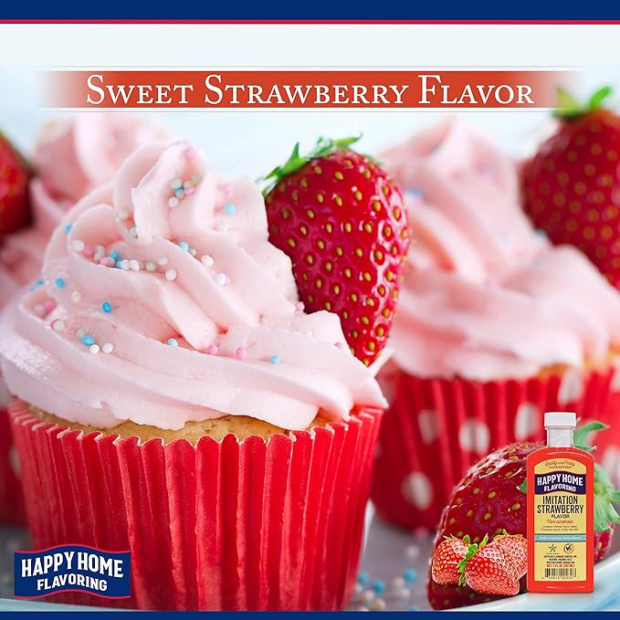 Happy Home Imitation Strawberry Flavoring, Non-Alcoholic, Certified Kosher, 7 oz.