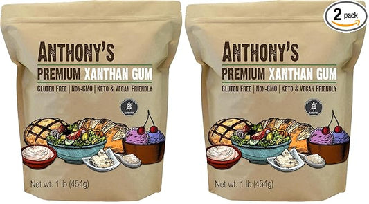 Anthony's Xanthan Gum, 1 lb, Batch Tested Gluten Free, Keto Friendly, Product of USA (Pack of 2)