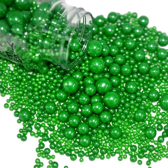 Green Sprinkles Christmas Sprinkles for Cookie Decorating Edible Pearls for Cake Decorating Cookie Baking Cake Topper Cupcake Decorations Wedding Halloween Supplies