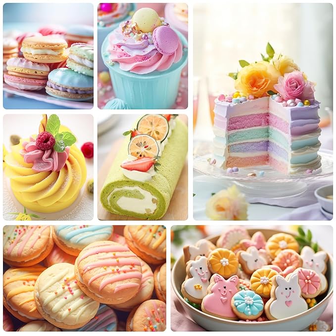 Cherrysea Food Coloring for Cake Decorating Macaron Edible Food Dye for Baking Royal Icing Cookie Supplies Gluten Free 7x12ml Food Grade Liquid Food Color Kits, 0.4 Fl. Oz/Bottles