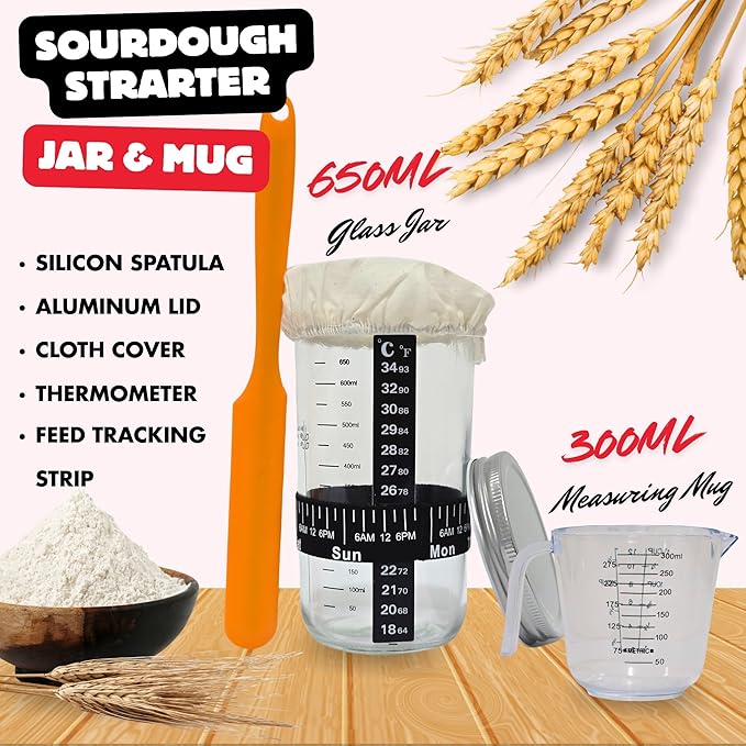 36 PCS Sourdough Starter Kit, Sour Dough Starter Kits, Bread Making Kit, Sourdough Bread Baking Supplies, Bread Proofing Baskets with Starter Jar, Gifts for Bakers Women Wife Mom
