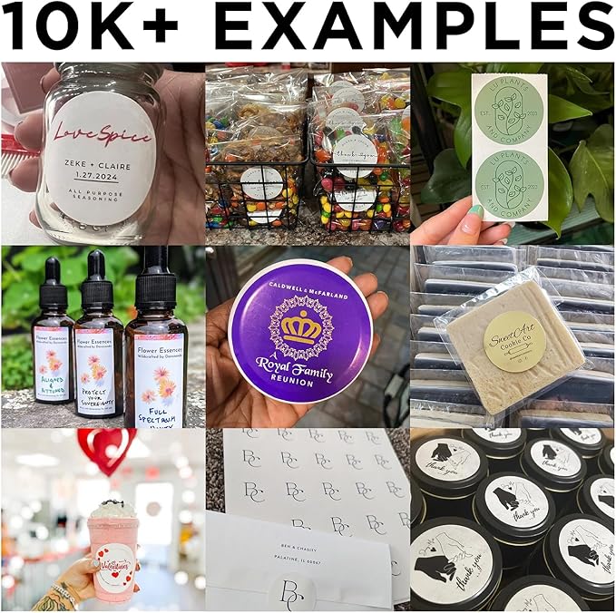 100-500 Custom Stickers Personalized Business Labels Decals, 1.5"-10" Customized Your Own Waterproof Vinyl Stickers with Any Design Logo Image Photo Text Name Address QR Code