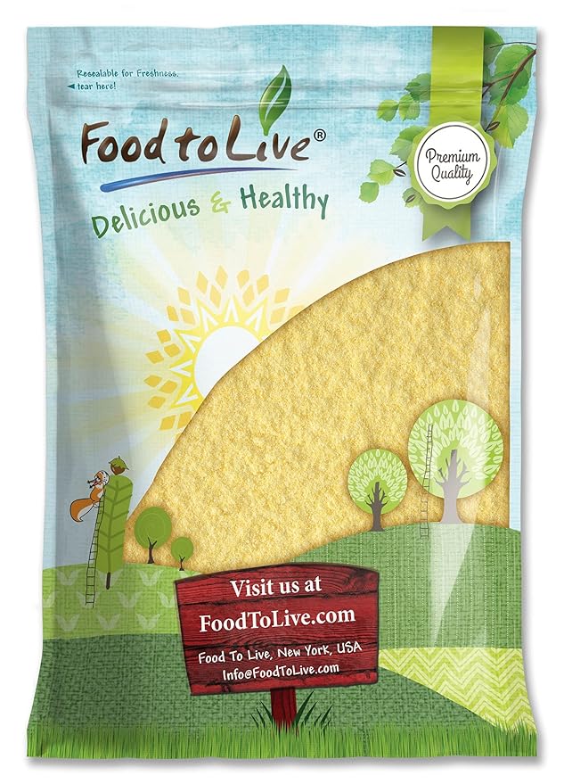 Food to Live Corn Flour, 9 Pounds - Made from Whole Grain, Finely Ground Meal, Vegan, Kosher, Bulk, Great for Cooking and Baking Cornbread, Muffins, Pancakes, Waffles and Tortillas