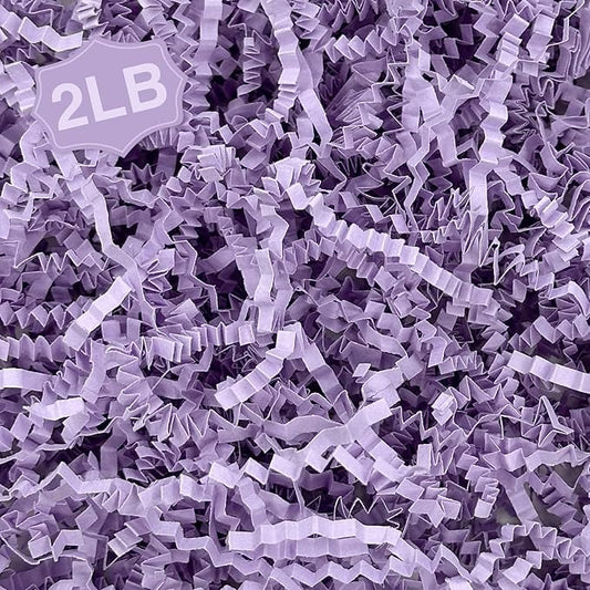 2LB Crinkle Cut Paper Shred Filler for Gift Box Bag and Basket On Holidays(Light Purple)