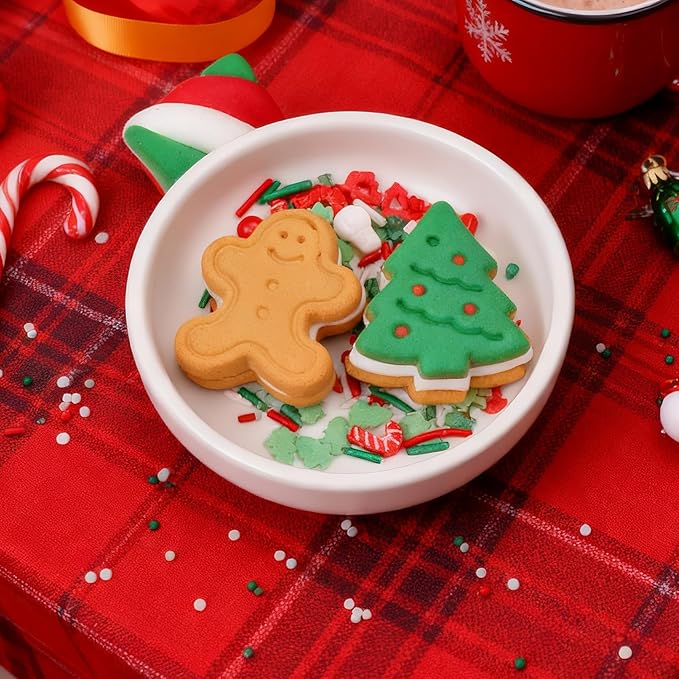 Christmas Sprinkles for Cookies Holiday Assortment 8 oz, White Red and Green Sprinkles Edible Jimmies, Nonpareils and Sanding Sugar Pearls for Decorating Christmas Cookies, Baking, Cupcakes, Cakes, Desserts