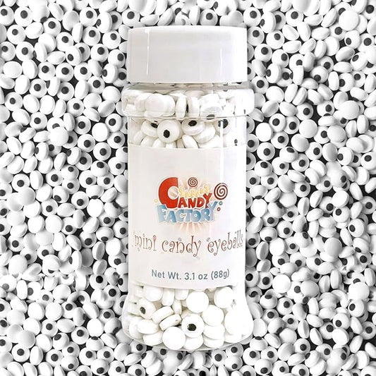 Sarah's Candy Factory Mini Size (0.3 inches) 3.1 Oz in Bottle Candy Eyes Eyeballs for Cake, Cupcake Toppers, Cookie Decorations Edible Sugar Icing Kosher in a Bottle