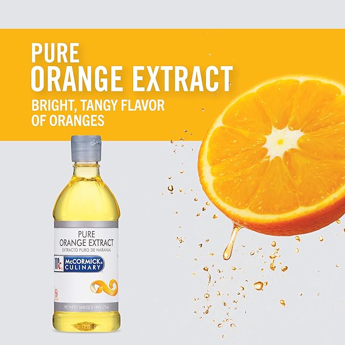 McCormick Culinary Pure Orange Extract, 16 fl oz - One 16 Fluid Ounce Bottle of Orange Flavoring for Baking, Cakes, Cookies, Fillings and Drinks (Pack of 2)