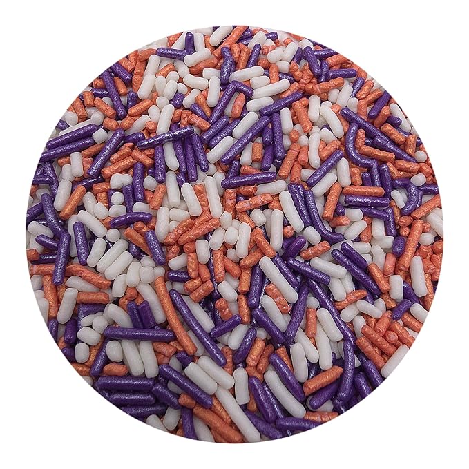 NCS White, Pearlized Rose Gold, and Pearl Purple Jimmies Edible Sprinkles, 8 ounces