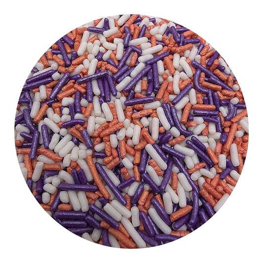 NCS White, Pearlized Rose Gold, and Pearl Purple Jimmies Edible Sprinkles, 8 ounces