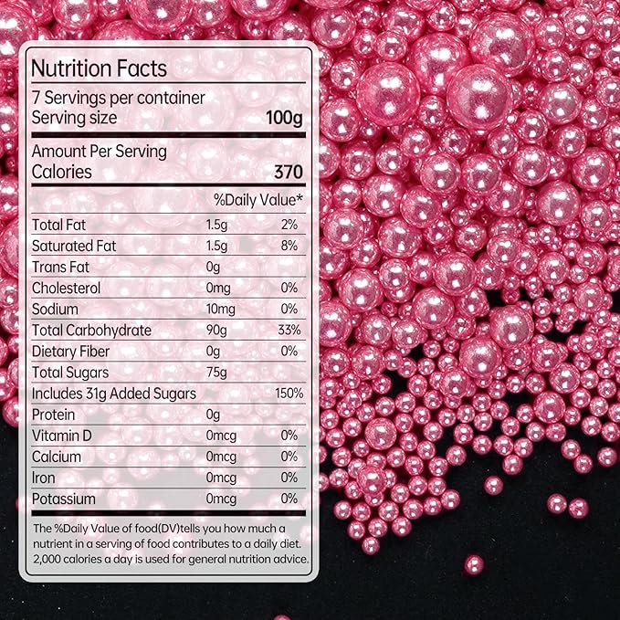 Rose Gold Pearl Sprinkles, Baking Sugar Sprinkles for Cake Decorating, 150g/5.29oz, Mix Size, Cake Decorations, Cupcake, Cookie, Foodgrade Topper, Wedding Party, Christmas Supplies