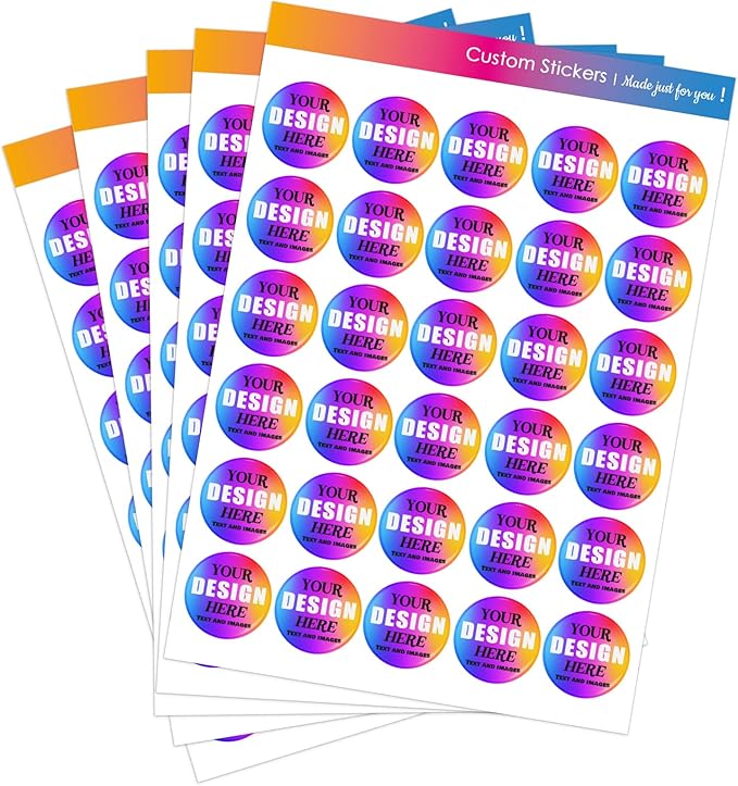 Custom Vinyl Stickers - Waterproof Fade-Resistant Labels with Your Design/Logo/Text/Image, Full Color Print, for Business and Personal Use (Multiple Shapes 1-6 Inches, 50-1000 Count)
