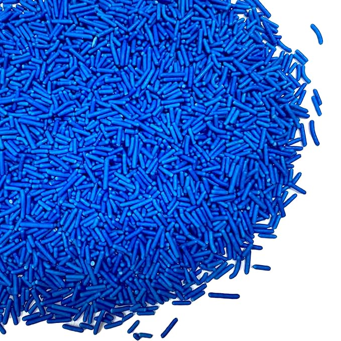 Sentovac Blue Soft Jimmies Sprinkles Edible for Cake Decorating Blue Sprinkles Sugar Candy Cookie Cupcake Topper Ice Cream Baking Decorations Wedding Halloween Christmas Supplies 3.35oz