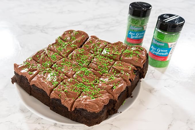 Bakerpan Lime Green Jimmies Sprinkles - 6 Ounces Lime Green Sprinkles for Cake Decorating, Edible for Cupcakes, Ice Cream (Made in USA)