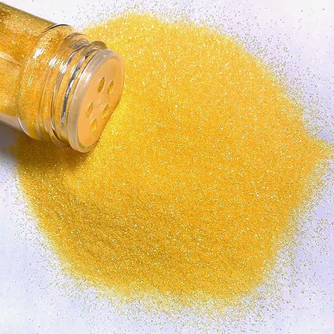 PhilaeEC Yellow Sanding Sugar Edible Sparkling Crystals for Baking Cake Decoration Cookie Ice Cream Cupcake Toppers Wedding Party Valentines Halloween Christmas Supplies 5oz