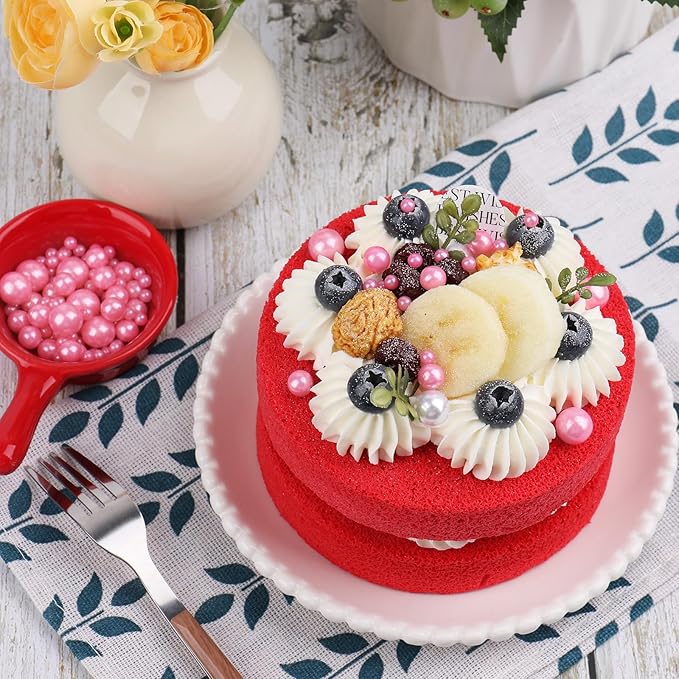 Sprinkles for Cake Decorating, Pink Pearl Sprinkles Mix for Valentine's Cake Cupcake Cookie Baking Ice Cream Toppings