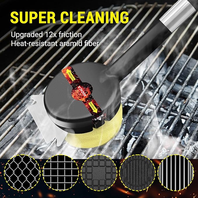 Steam Brush Replace Head, Bristle Free Cleaning for Grills & Griddles, Heat-Resistant & Dishwasher Safe, Yellow (Replaceable Head)