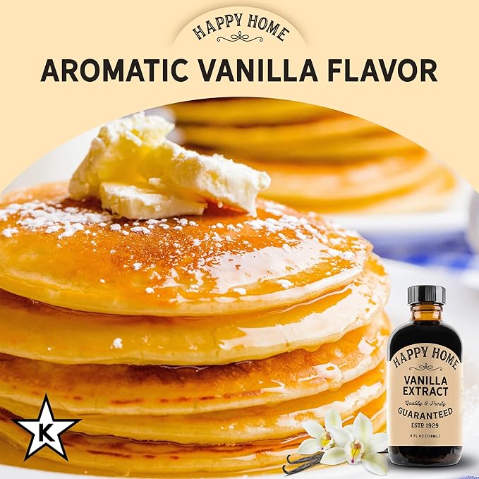 Happy Home Pure Vanilla Extract- Certified Kosher, 4 oz.