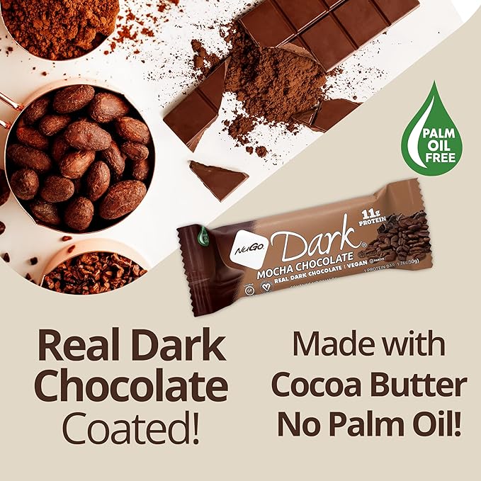NuGo Dark Variety - Pretzel with Sea Salt 12 Bars & Peanut Butter Cup 12 Bars, 12g Protein Bar, Vegan, Gluten Free, Non-GMO, Kosher Pareve, 24 Count Variety