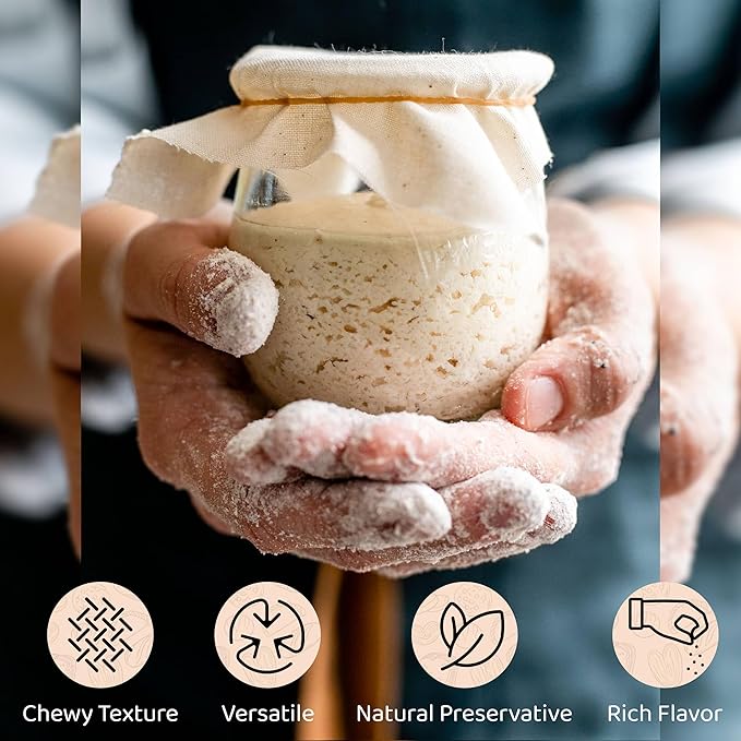 Living Dough - Gluten Free Sourdough Starter Culture - Active & Live Organic Sourdough Starter Gluten Free for Baking - For Artisanal Bread, Pizza Dough, Waffles & More