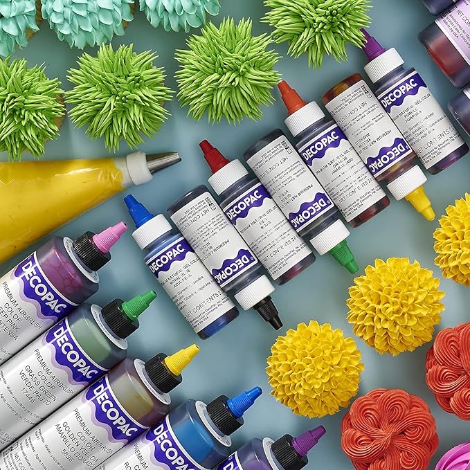 DecoPac Premium Airbrush Color, Pearlescent Gold Shimmer, Edible Airbrush Paint for Decorating Cakes, Cupcakes, and Cookies, Food Coloring, 4oz
