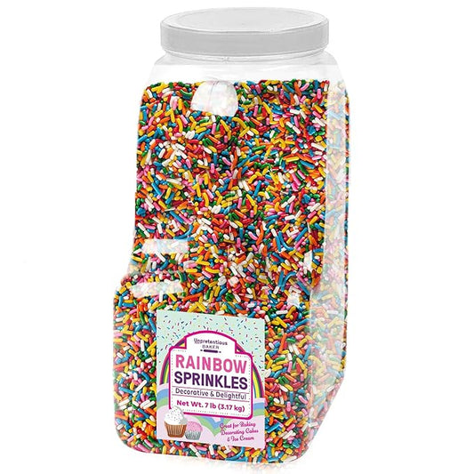 Unpretentious Rainbow Sprinkles, Dessert Decorating, Colorful Jimmies, Bulk Size (7 Pound)