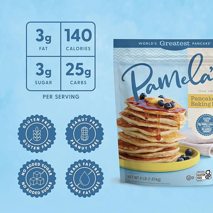 Pamela's Products Gluten Free Baking and Pancake Mix, 4-Pound Bags (Pack of 3)