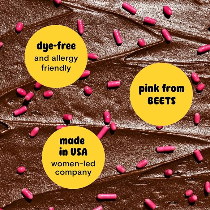 Supernatural Rosy Pink Softies Natural Sprinkles - Dye-Free, Soy-Free, Gluten-Free, Vegan, Made in USA, 3oz - Dye Free Pink Sprinkles
