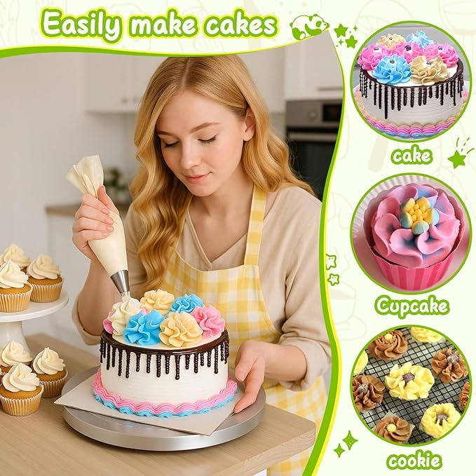 Suuker 3 Pieces Ball Russian Piping Tips,Cake Decorating Tips, Frosting Icing Tips for Cupcakes, Cake, Cookie and Decorating
