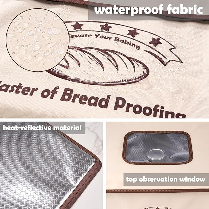 Bread Proofing Box with 68-113℉ Temp Control & 99H Timer - Folding Bread Proofer Sourdough Proofing Box with Metal Rack Warming Foldable Proofer for Dough, Baking, Pizza