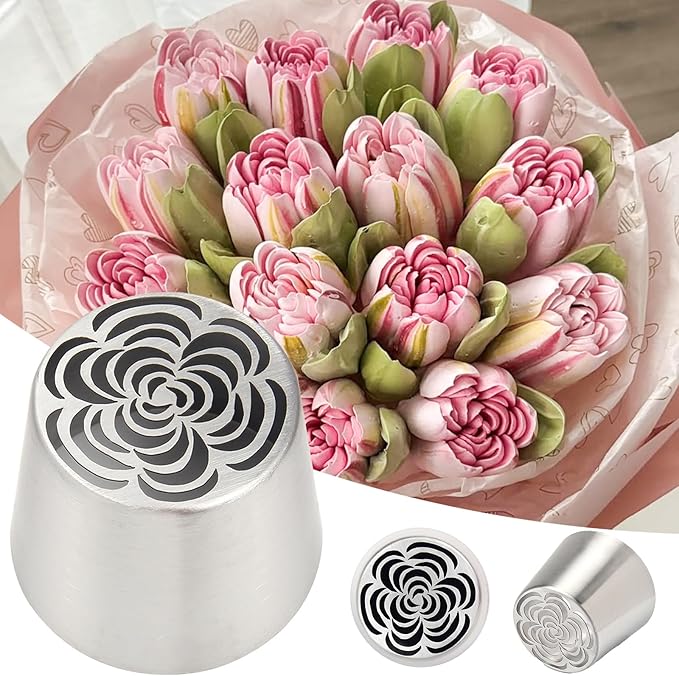 Extra Large Russian Piping Tips for Marshmallows Stainless Steel Flower Frosting Nozzles many styles Cake Decorating Baking tool for Buttercream, Cupcakes Cookies(SL57)