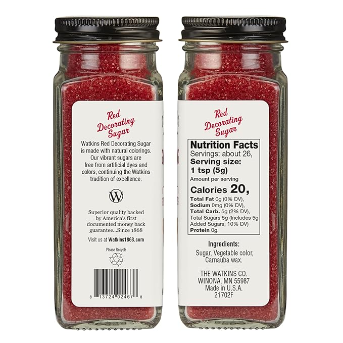 Watkins Red Decorating Sugar, 4.7 Ounce Jar, 3-Pack
