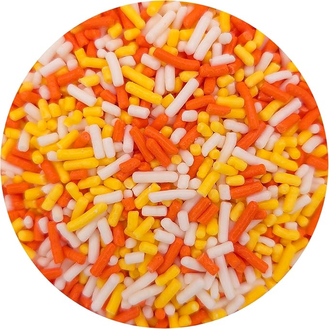 NCS Yellow, Orange, and White Edible Jimmies Sprinkles, 8 ounces