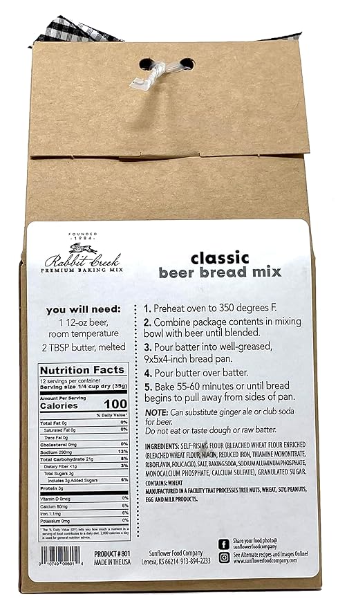 Rabbit Creek Beer Bread Mix Classic Beer Bread Mix for Baking Premium Bread Baking Mix