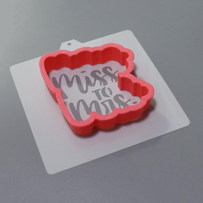 Cookie Cutter and Stencil Set Bundle Kit PYO Cookies Paint Your Own Diy Bakery Fondant Sugar Happy Birthday Wedding Baby Candle Kids Painting Coloring Pages Comb (Miss to Mrs)