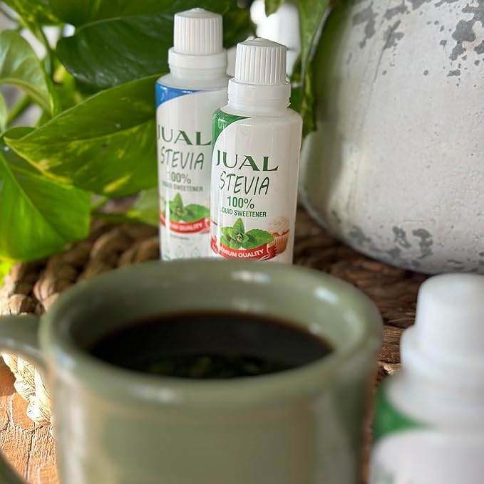JUAL Natural Liquid Stevia Sweetener – 3.34 Fl Oz – Zero Calorie, Zero Sugar, Zero Carb – Stevia Drops for Coffee, Tea & Baking