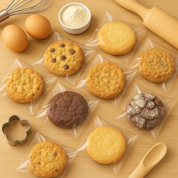 5x7 Inch Cookie Bags, 120 Pcs Clear Self Sealing Cellophane Treat Bags for Candy, Jewelry, Gift Wrapping, Party Favors, Crafts, Cookie Wrappers Self Adhesive