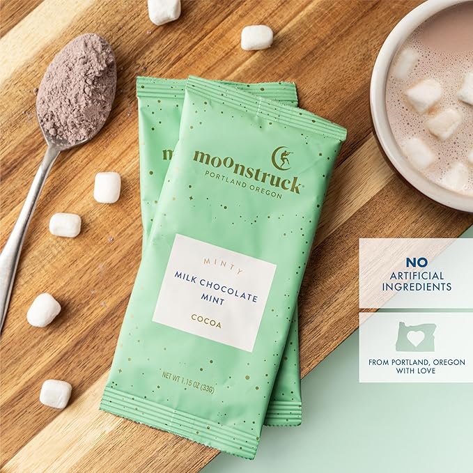 Moonstruck Chocolate Single Serve Hot Chocolate Sampler - 1 Packet of Each Flavor - 6 Packets in Total - 6 Count (Pack of 1)