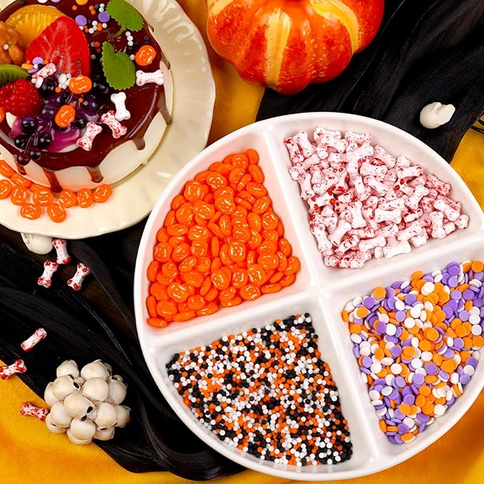Dazzjoy Halloween Pumpkin Sprinkles, 150g/5.29oz, Edible Orange Sprinkles for Cake Decorating, Edible Cake Decoration & Cupcake Topper