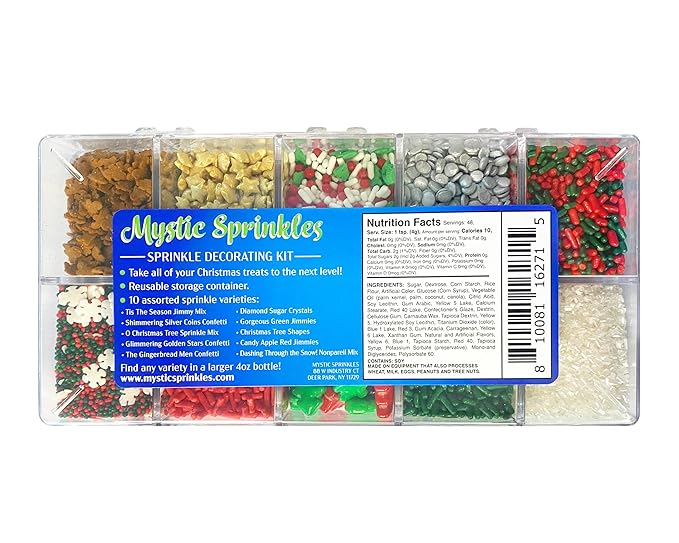 Mystic Sprinkles Christmas Holiday sprinkle Decorating Kits (Night Before Christmas Sprinkle Decorating Kit 6.8oz)