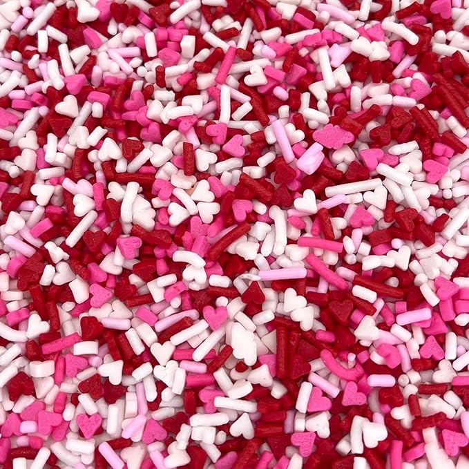 Manvscakes | Valentine sprinkles | Pink and red sprinkles | Jimmies | Cookie sprinkles | Edible sprinkles | Sprinkle mix (7.8 ounce)