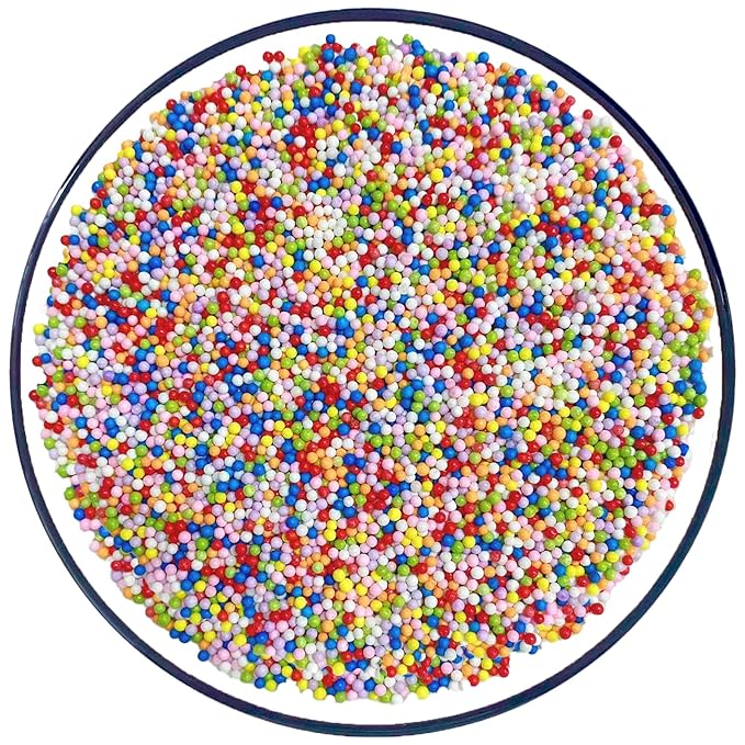 Sentovac Rainbow Nonpareils Sprinkles Edible 2mm Mini Peals Sprinkle for Cake Decorating Sugar Candy Cookie Cupcake Topper Baking Decorations Halloween Christmas Valentine Supplies