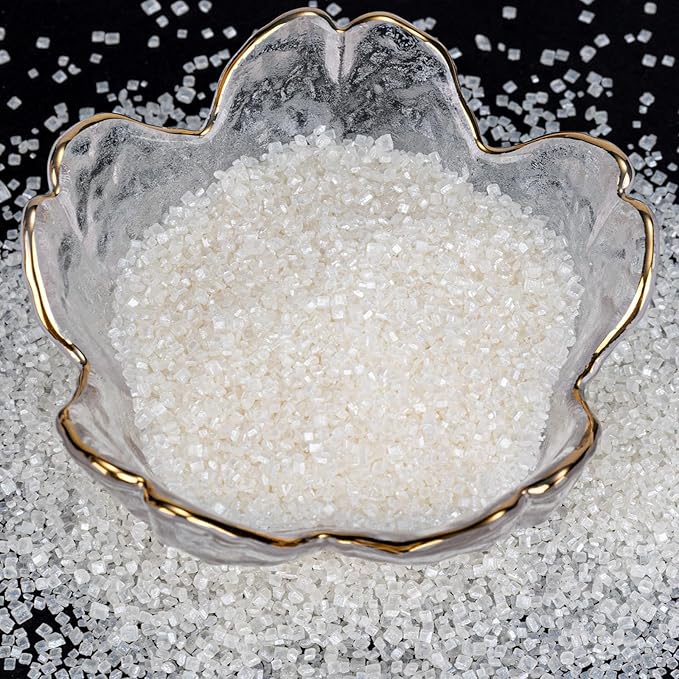 Twisweet White Sprinkles, Edible Sanding Sugar Crystals for Cake Decorating, Extra Fine Candy Sprinkles for Baking, Cupcake Topping Ice Cream Donut Cookies Decoration, Wedding Party Christmas Supplies (150g/5.3oz)