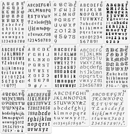 1/2 Letter Stencils for Painting on Scrapbook Journal Wood Small Number Template Paint Stencils on Art Craft Canvas Wall Fabric Rock (letter14)