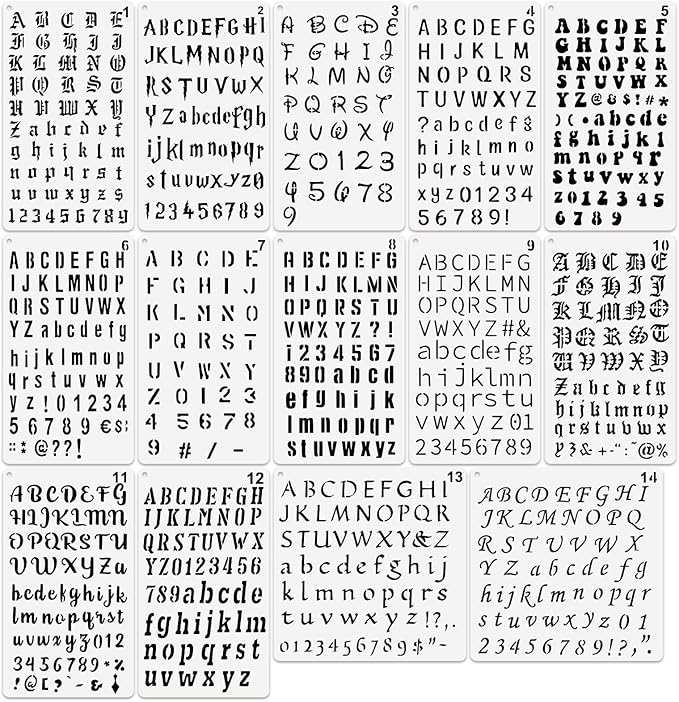 1/2 Letter Stencils for Painting on Scrapbook Journal Wood Small Number Template Paint Stencils on Art Craft Canvas Wall Fabric Rock (letter14)