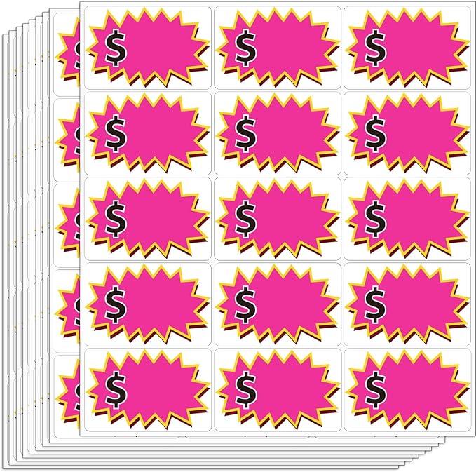 300 Pcs Garage Sale Price Stickers, Removable Adhesive 2"x3" Label Stickers for Yard Sales, Retail & Community Events